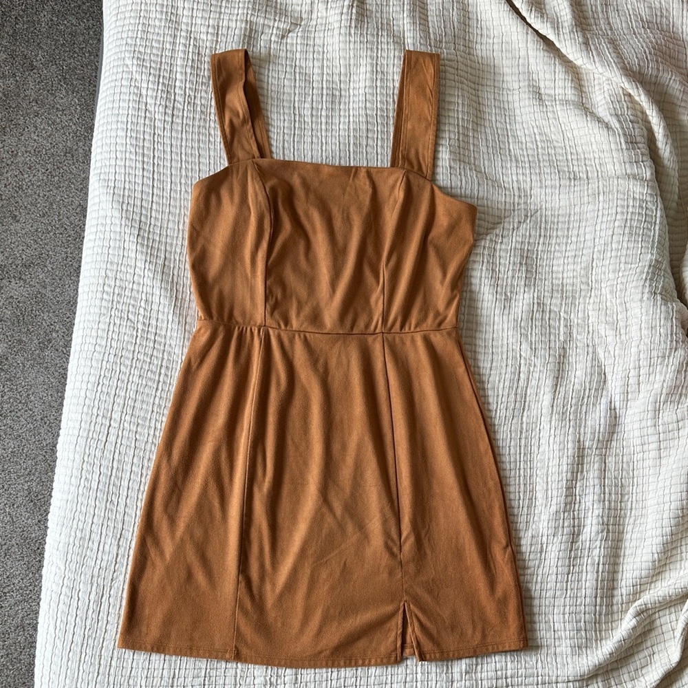Mi Amore Tan Suede Mini Dress